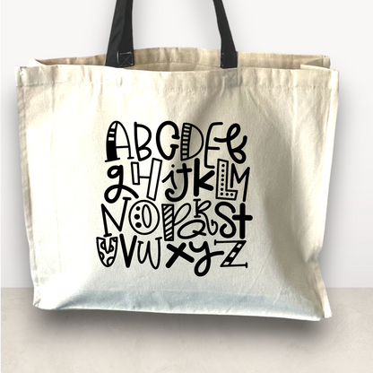 Alphabet, Tote Bag