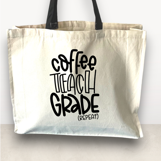 Coffee Teach Grade repeat, Tote Bag