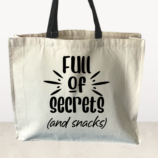 Full of secrets and snacks, Tote Bag