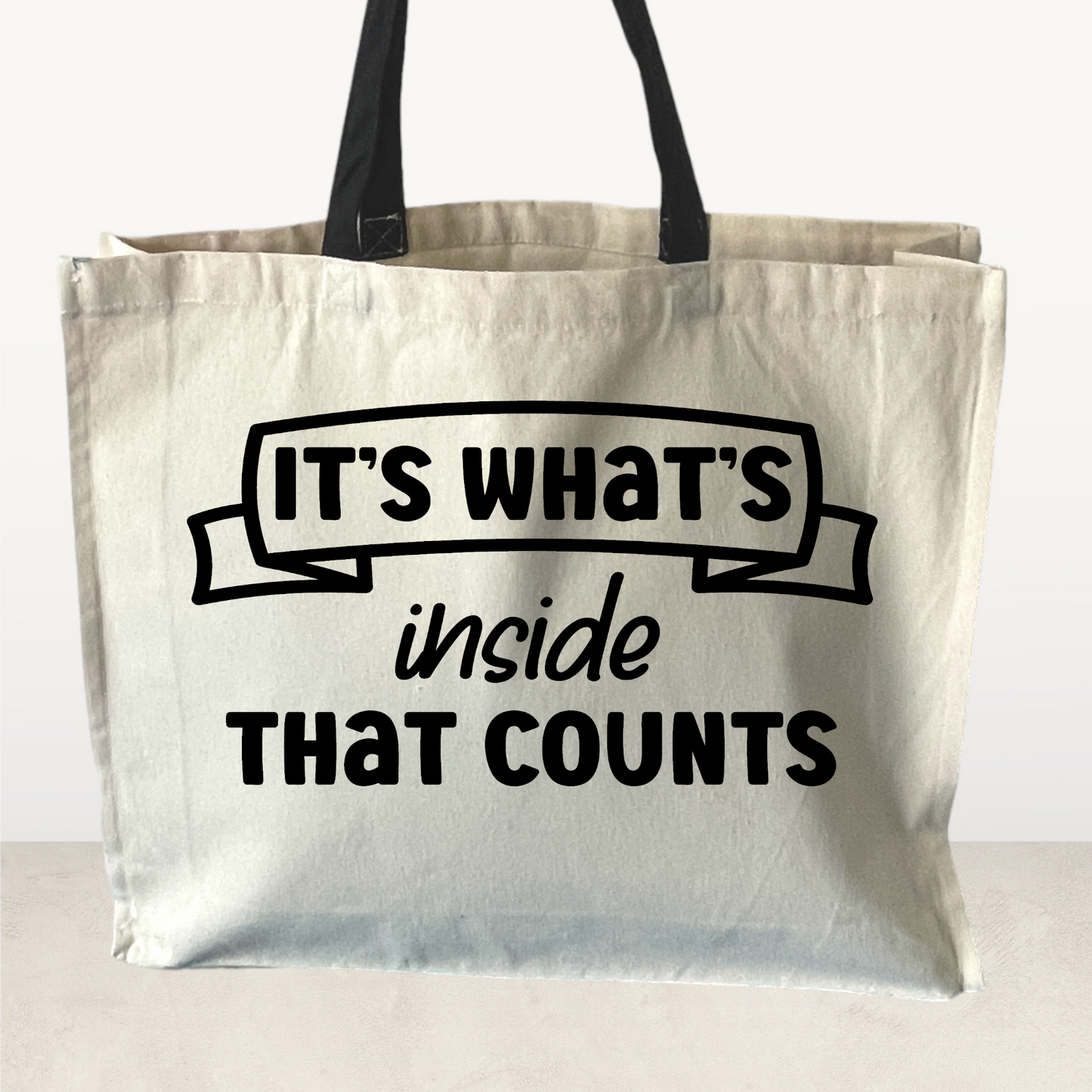 it's what's inside that counts, Tote Bag