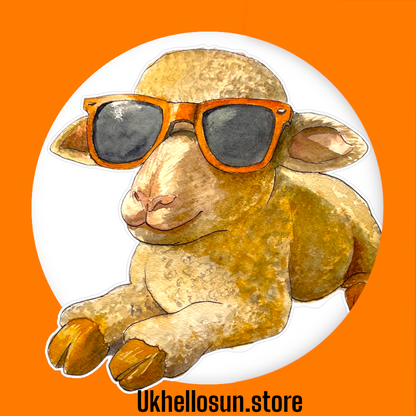 Original Art Tote Bag Lamb wearing sunglasses.